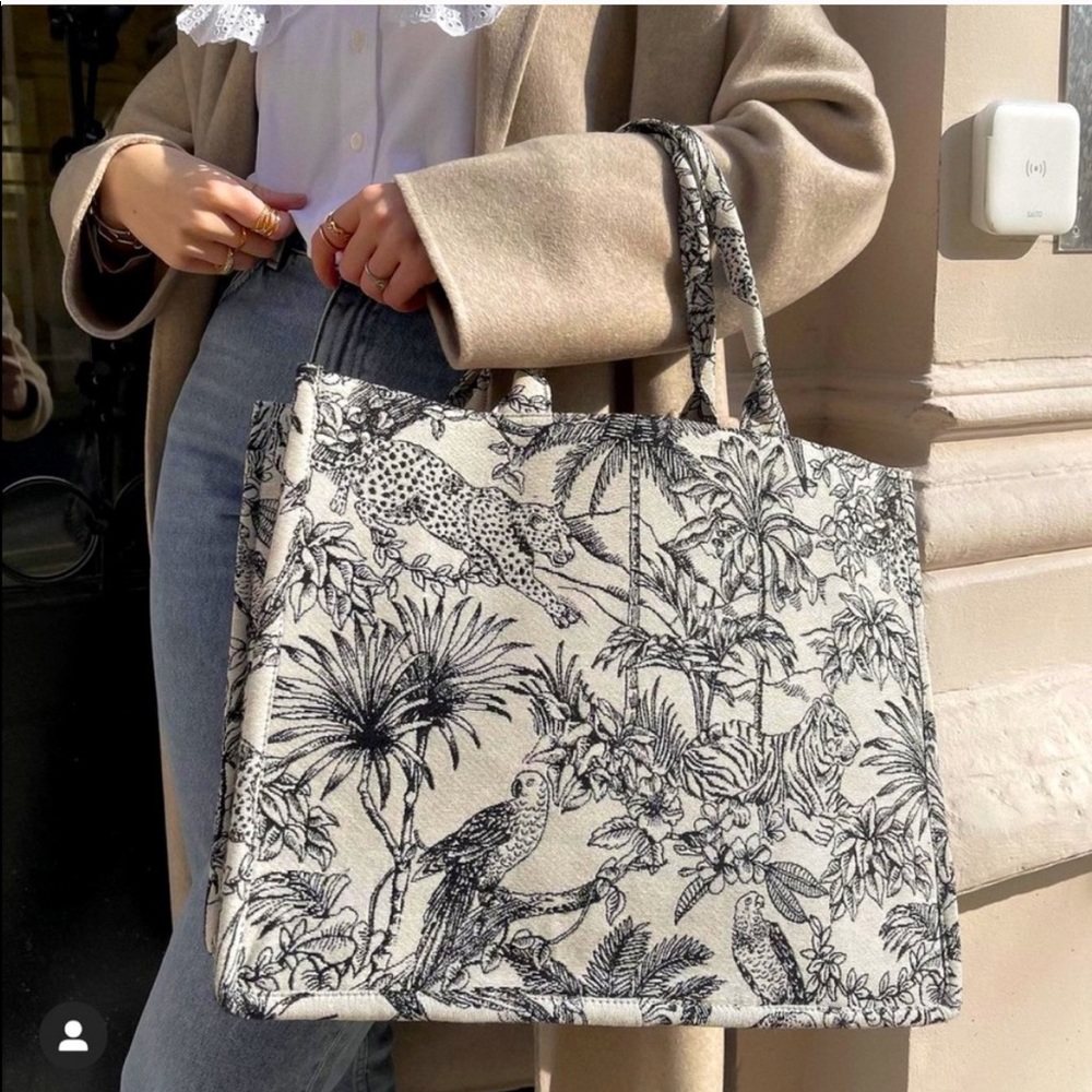 H&M Big Tote Dior Style Bag Jacquard